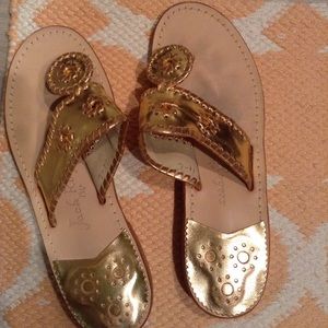 Jack Rogers Navajo Sandals gold copper metallic 7